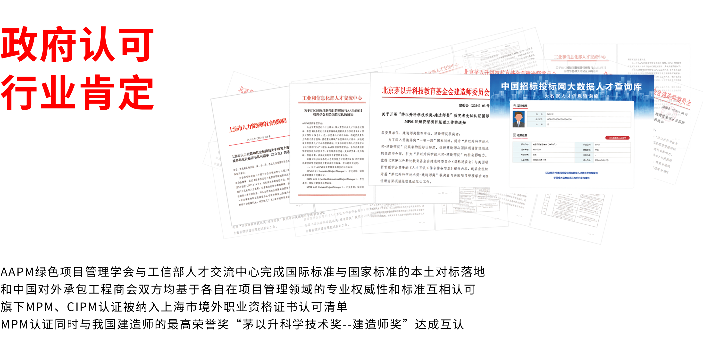政府认可 行业肯定