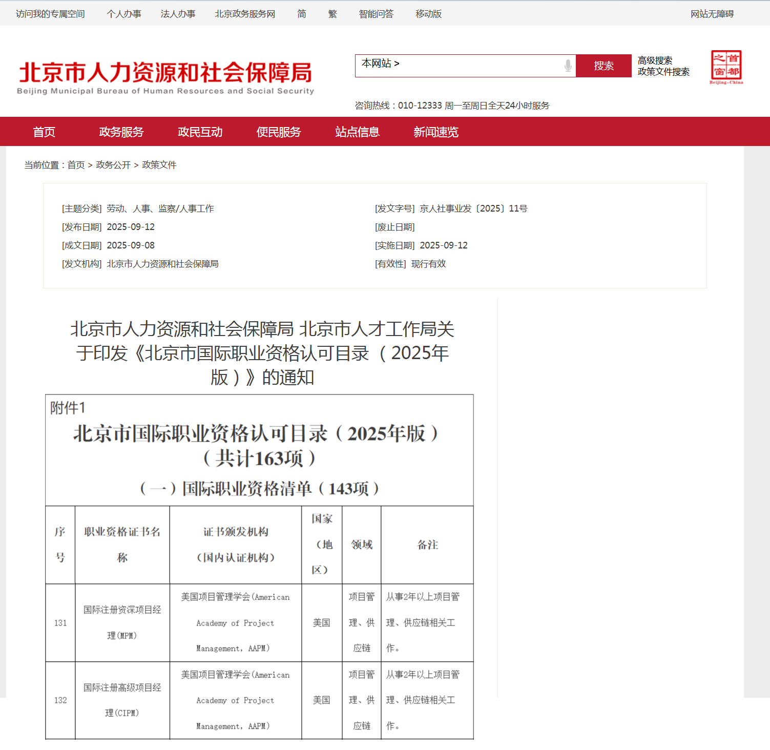CIPM认证进入《北京市国际职业资格认可目录》